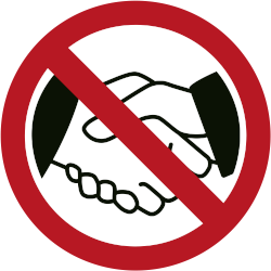 Vorlage: Symbol Händeschütteln verboten