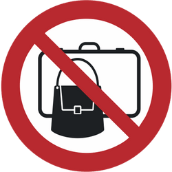 Vorlage: Symbol Koffer,- Rucksäcke und Taschen verboten