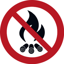 Vorlage: Symbol Lagerfeuer verboten