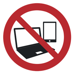 Vorlage: Symbol Mitnahme von Laptops und Tablets verboten