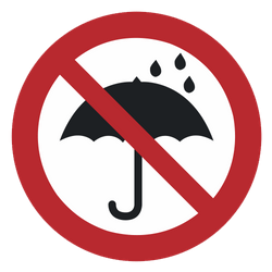 Vorlage: Symbol Mitnahme von Regenschirmen verboten