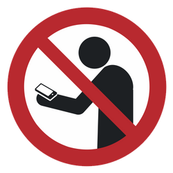 Vorlage: Symbol Smartphone benutzen beim Gehen verboten (Smombie)