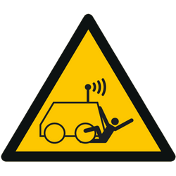 Vorlage: Symbol Warnung vor Gefahr des Überfahrens durch ferngesteuerte Maschinen W037