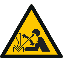 Vorlage: Symbol Warnung vor hochschnellendem Werkstück in einer Presse W032