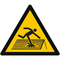 Vorlage: Symbol Warnung vor nicht durchtrittsicherem Dach W036