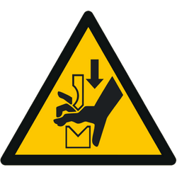 Vorlage: Symbol Warnung vor Quetschgefahr der Hand zwischen den Werkzeugen einer Presse W030