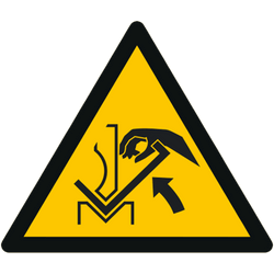 Vorlage: Symbol Warnung vor Quetschgefahr der Hand zwischen Presse und Werkstück W031