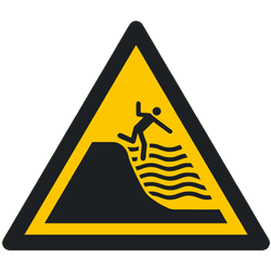 Vorlage: Symbol Warnung vor steil abfallendem Strand W066