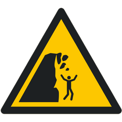 Vorlage: Symbol Warnung vor Steinschlag und instabiler Klippe W053
