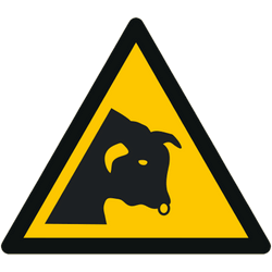 Vorlage: Symbol Warnung vor Stieren W034