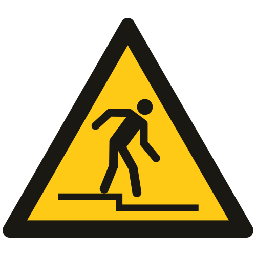 Vorlage: Symbol Warnung vor Stufe nach unten W070