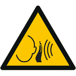 Vorlage: Symbol Warnung vor unvermittelt auftretendem lauten Geräusch W038