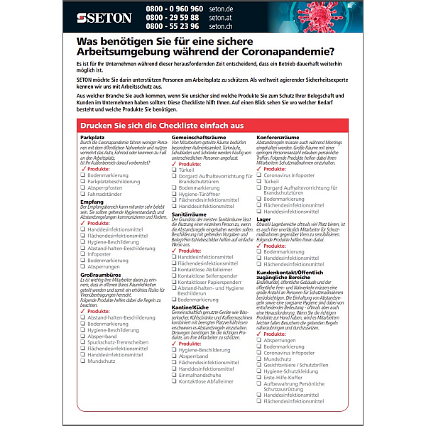 SETON Checkliste COVID-19 kostenlos herunterladen