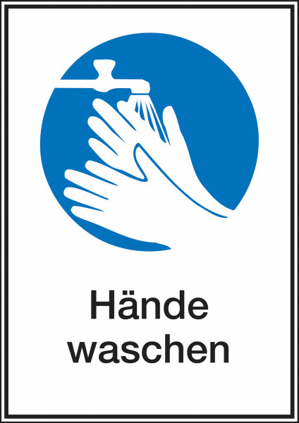 Kombischild Hände waschen