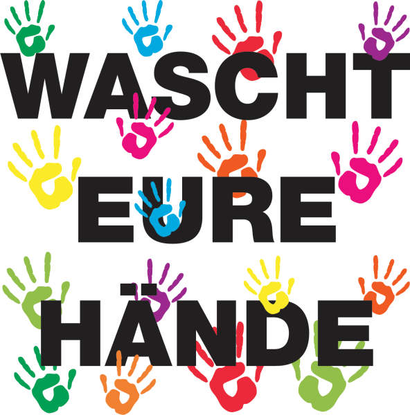 “Wascht eure Hände” Aushang