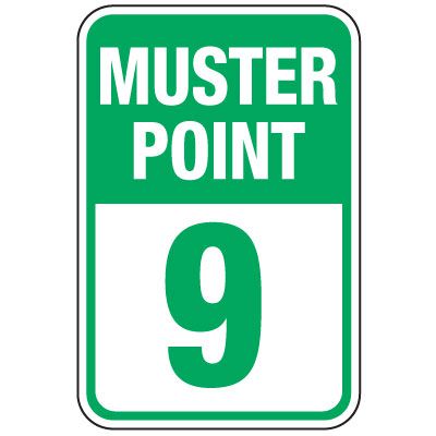 Muster Point 9 Sign