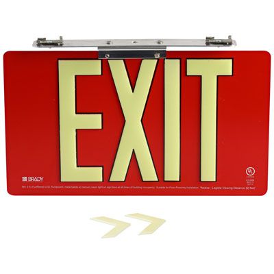 BradyGlo™ UL924 Exit Sign 50' Ceiling Mount