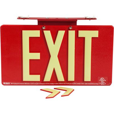 BradyGlo™ UL924 Exit Sign 50' Double-Sided Ceiling Mount