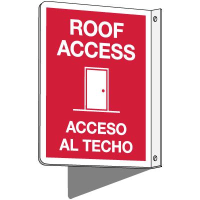 2-Way Bilingual Roof Access Sign