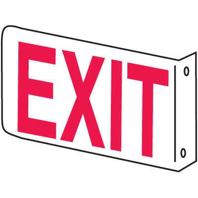 2-Way View Fire Safety Signs - Exit