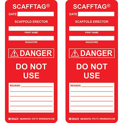 Danger - Do Not Use Scafftag Insert