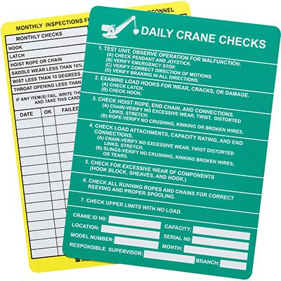 Daily Crane Check Entrytag Insert