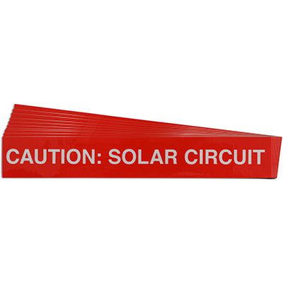 Caution: Solar Circuit - Solar Warning Labels