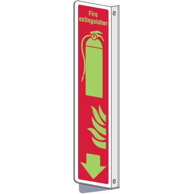 2-Way Fire Extinguisher w/Flame Sign