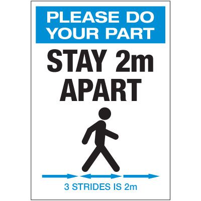 Stay 2M Apart 3 Strides Portrait Label