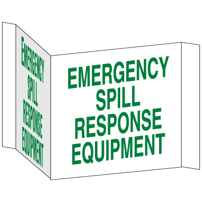 3-Way View Spill Control Signs - Emergency Spill Response Equipment