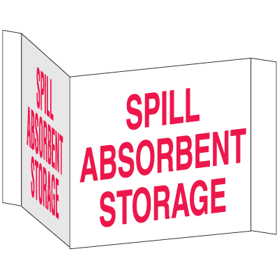 3-Way View Spill Control Signs - Spill Absorbent Storage