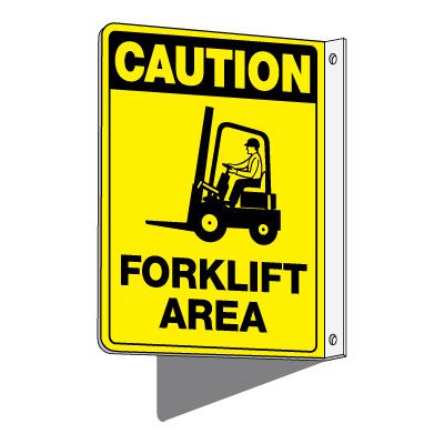 2-Way Caution: Forklift Area Sign