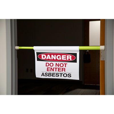 Danger Do Not Enter Asbestos Hanging Doorway Barricade Sign Kit