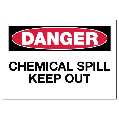Danger Chemical Spill Keep Out Hanging Doorway Barricade Sign