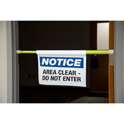 Notice Area Clear Do Not Enter Hanging Doorway Barricade Sign Kit