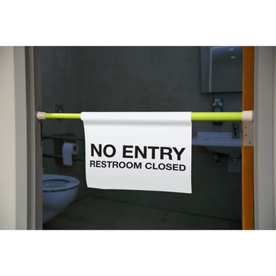 No Entry Restroom Closed Hanging Doorway Barricade Sign Kit