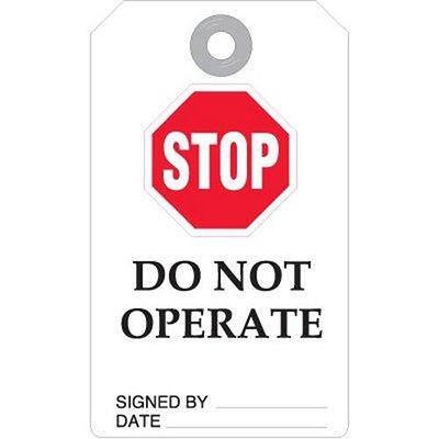 Stop Do Not Operate Accident Prevention Tag