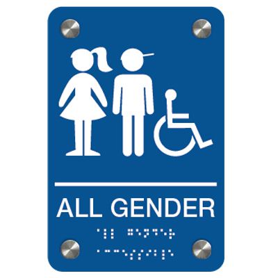All Gender (Boy/Girl Accessibility Symbols) - Premium ADA Braille Restroom Signs