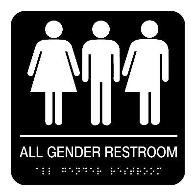 All Gender Restroom - Braille Restroom Signs