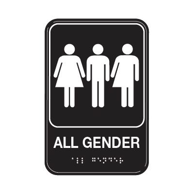 All Gender W/ Graphic - Graphic ADA Braille Tactile Signs
