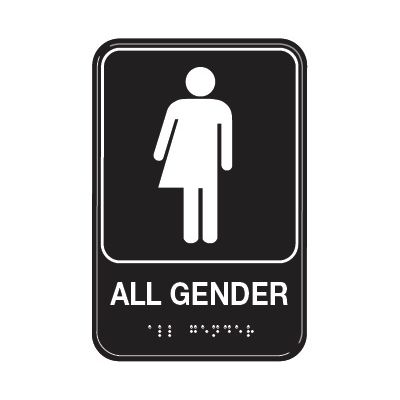 All Gender W/ Symbol - Graphic ADA Braille Tactile Signs