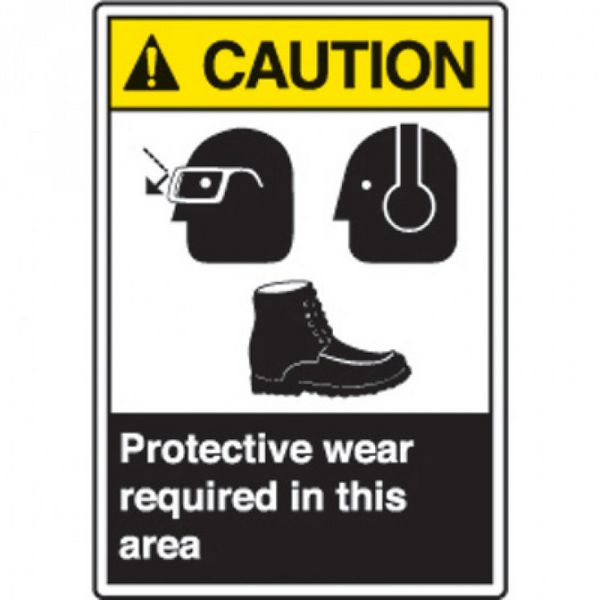 ANSI Caution Sign - Protective Wear Required