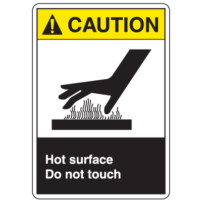 ANSI Z535 Safety Labels - Caution Hot Surface Do Not Touch