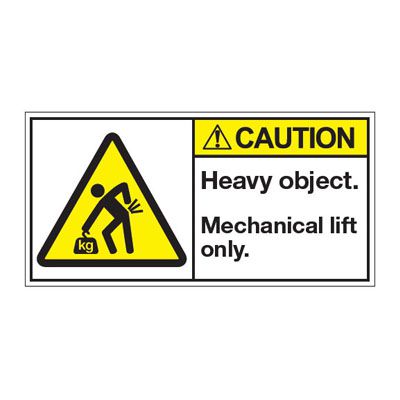 ANSI Z535 Safety Labels - Caution Heavy Object