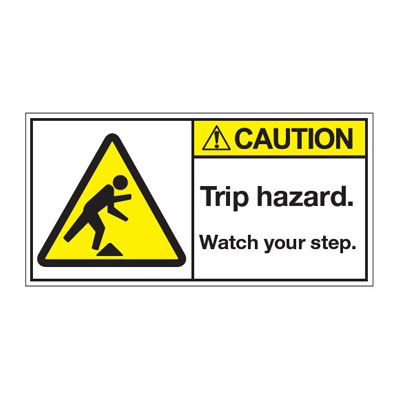 ANSI Z535 Safety Labels - Caution Trip Hazard