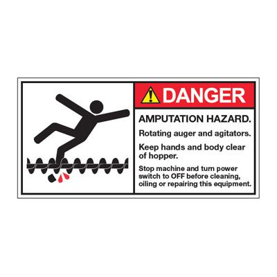 ANSI Z535 Safety Labels - Danger Amputation Hazard