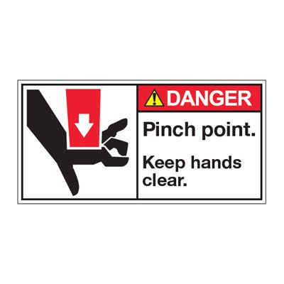 ANSI Z535 Safety Labels - Danger Pinch Point