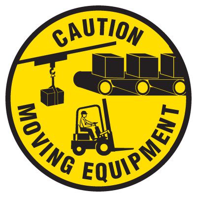 Anti-Slip Floor Markers - Caution Moving Equipment