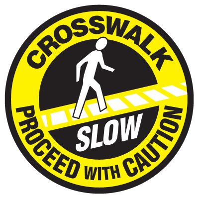 Anti-Slip Floor Markers - Crosswalk Proceed With Caution