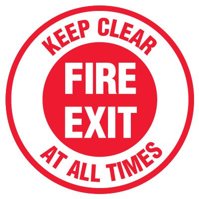 Anti-Slip Floor Markers - Fire Exit Keep Clear At All Times